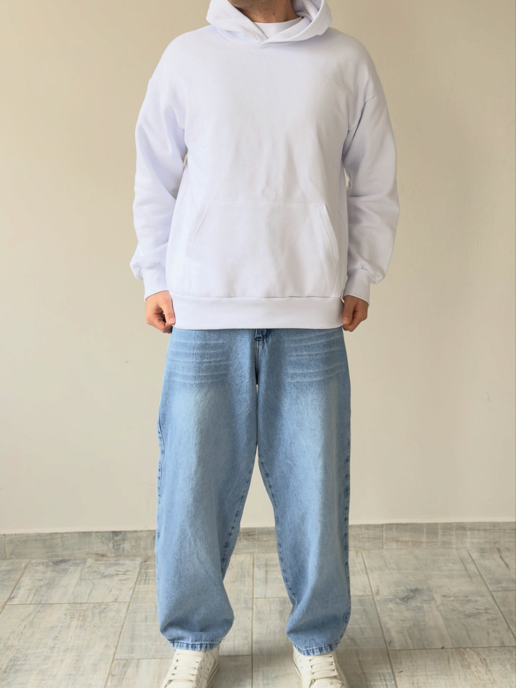 Outfit Vosse Essential Cloud (Jean + Hoodie + Remera Over)