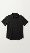 Camisa de lino Negra - Manga corta