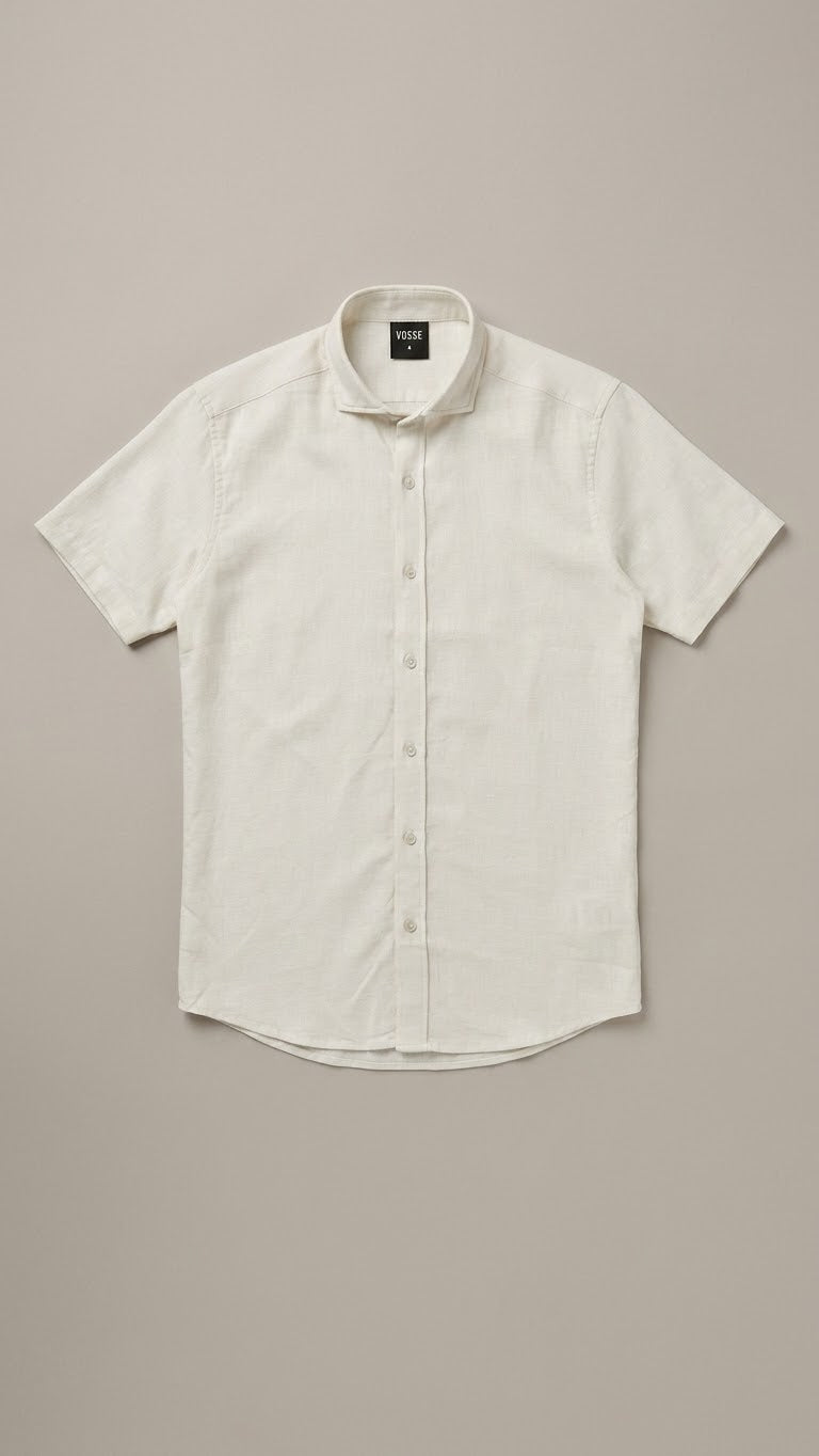 Camisa de lino Off White - Manga corta