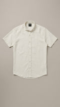 Camisa de lino Off White - Manga corta