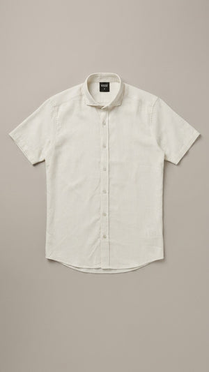 Camisa de lino Off White - Manga corta
