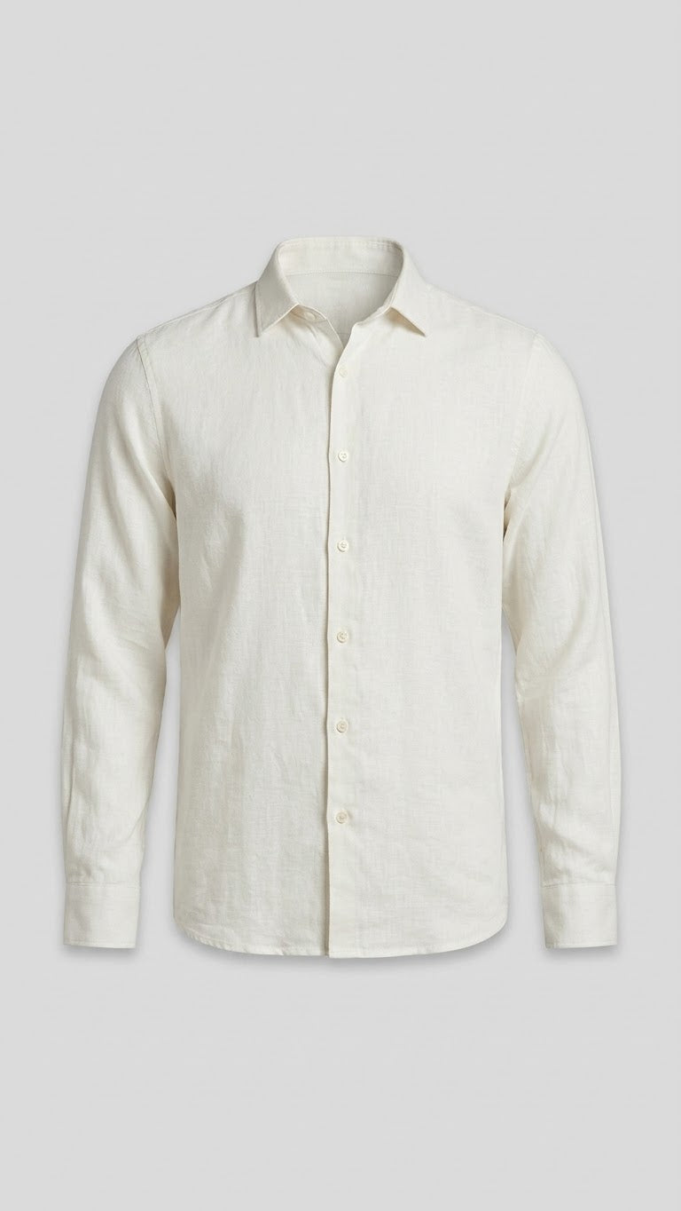Camisa de lino Off white - Manga larga