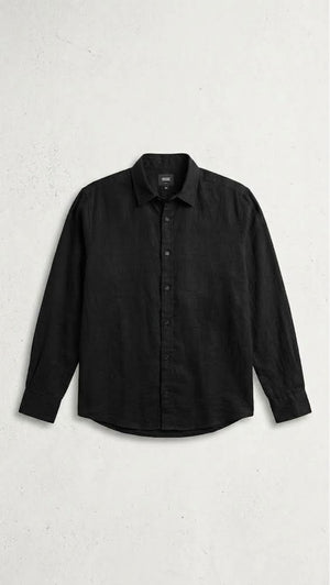 Camisa de lino Negra - Manga larga