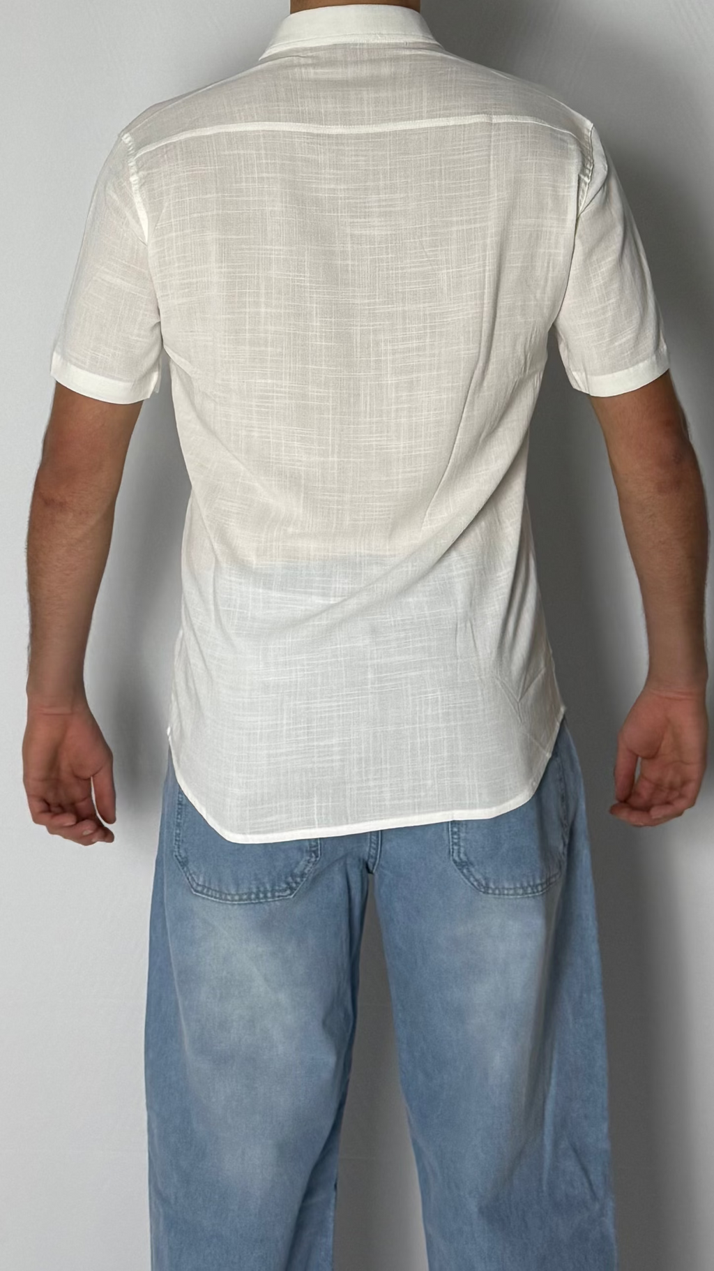Camisa de lino Off White - Manga corta