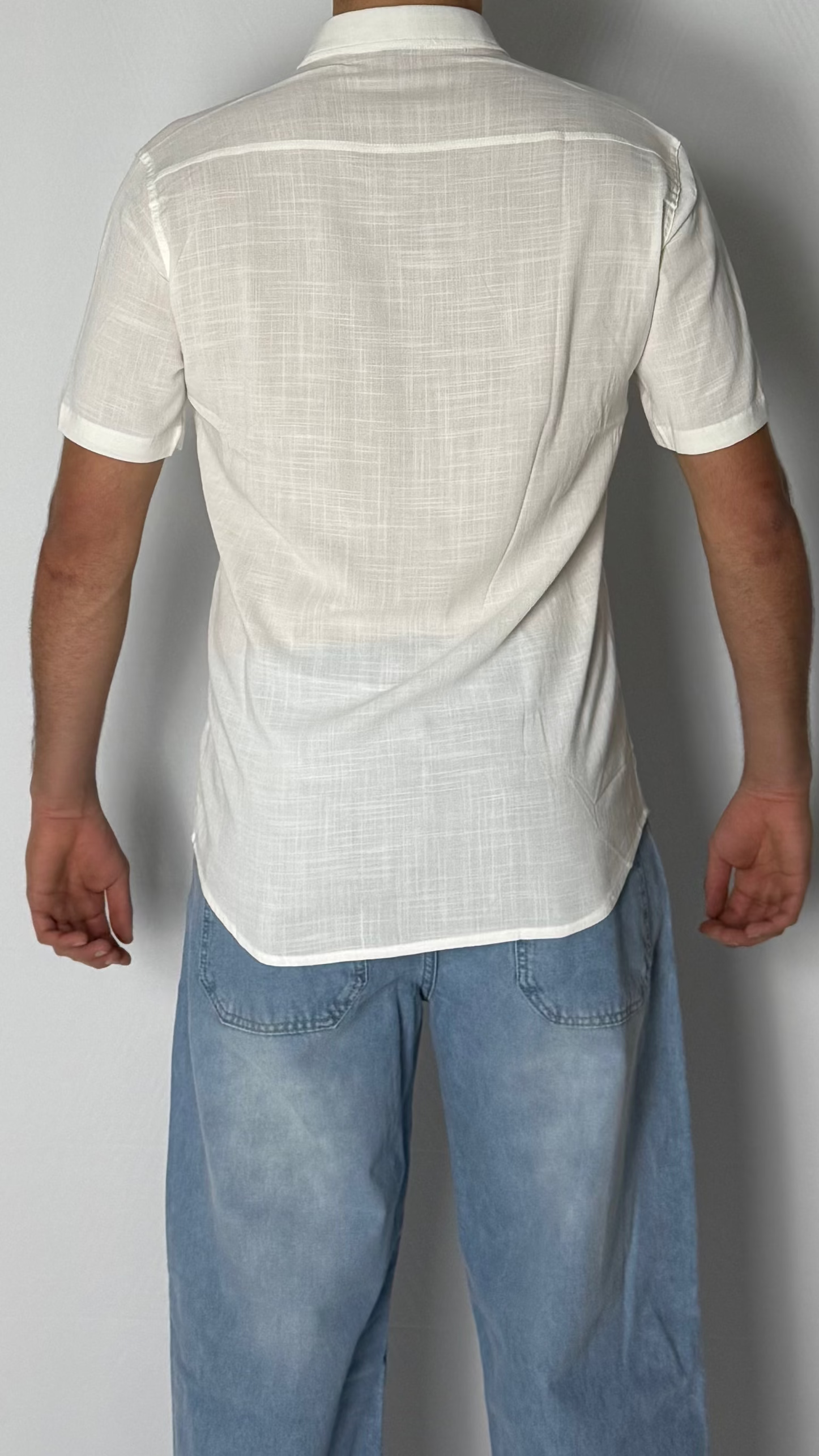 Camisa de lino Off White - Manga corta