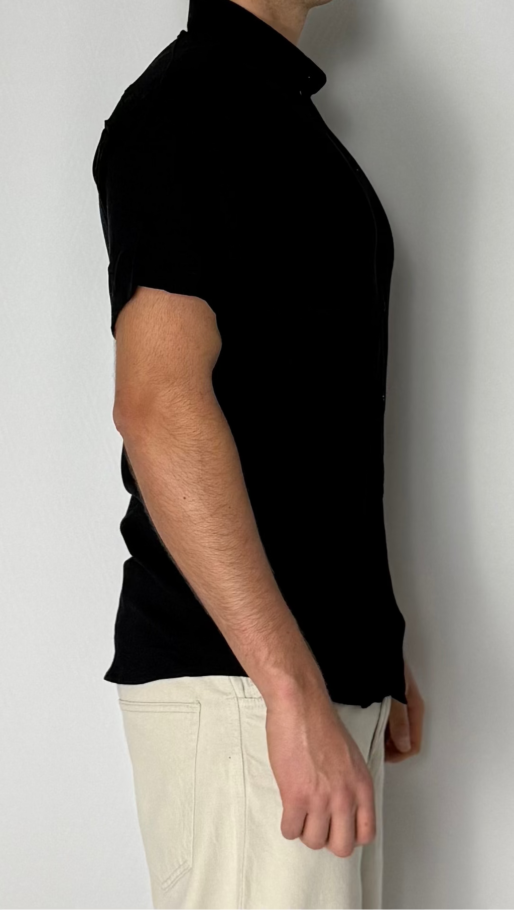 Camisa de lino Negra - Manga corta