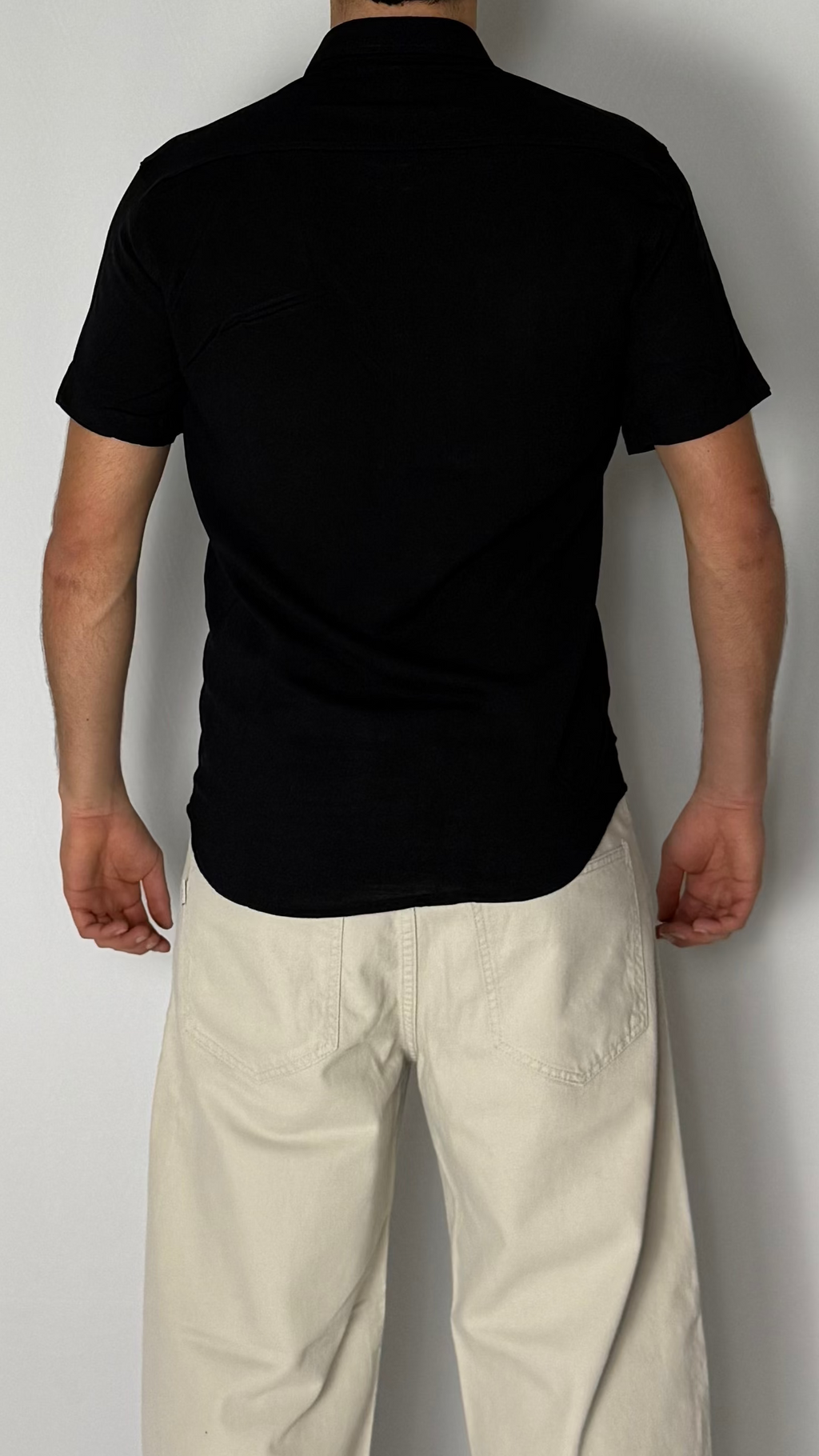 Camisa de lino Negra - Manga corta