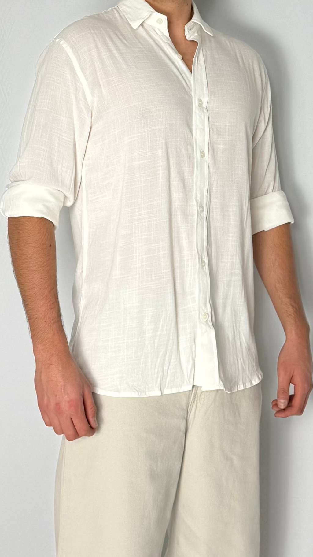 Camisa de lino Off white - Manga larga