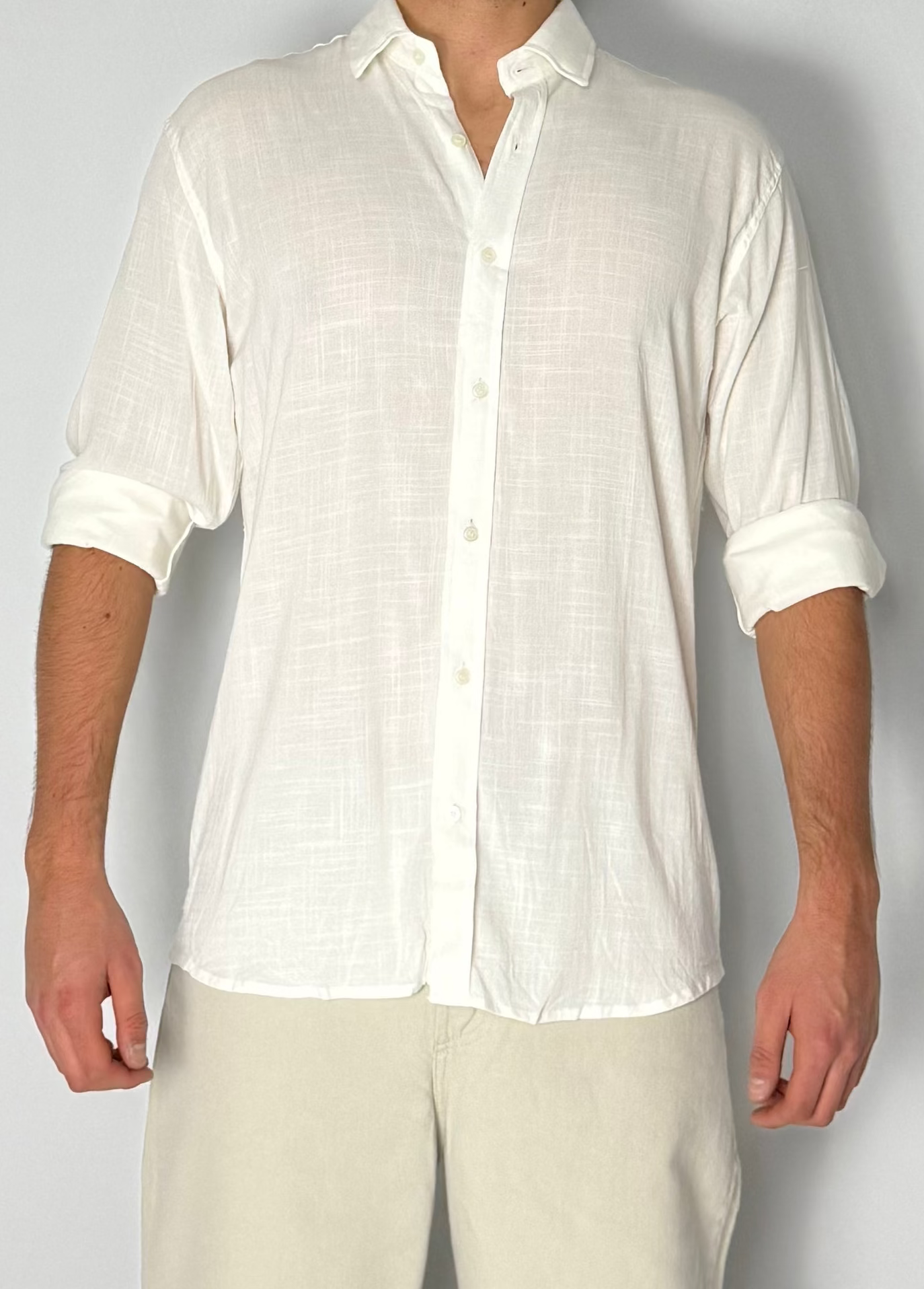 Camisa de lino Off white - Manga larga