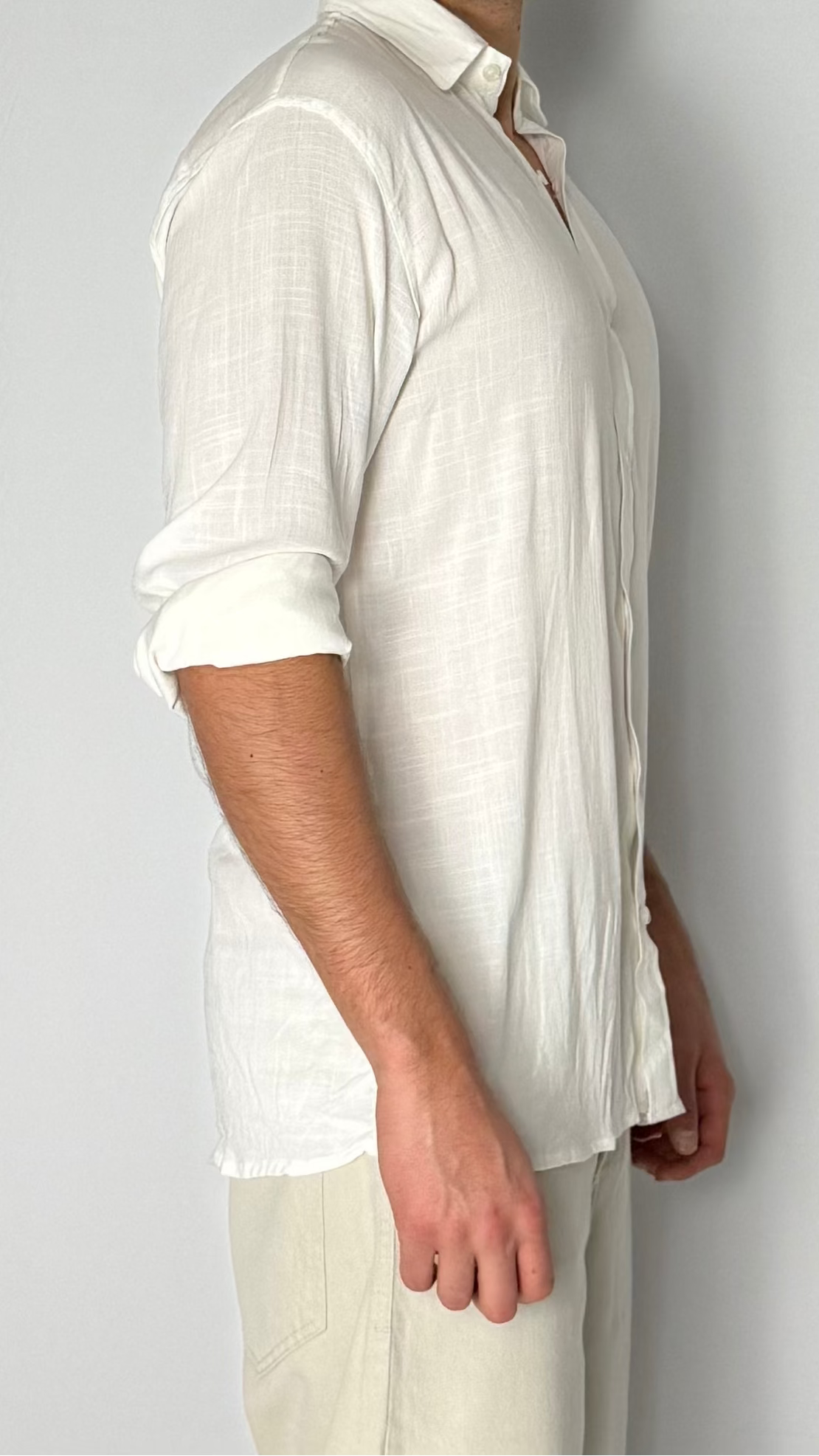 Camisa de lino Off white - Manga larga